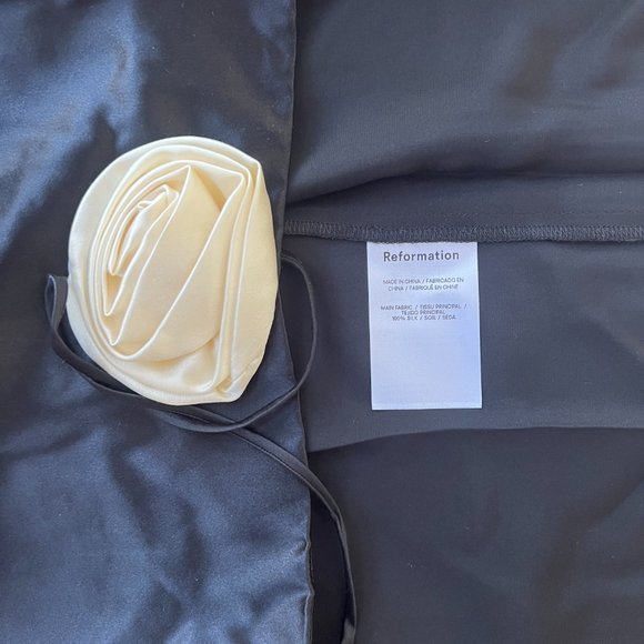 Reformation Frankie Silk Dress | Rosette 🕸Silk🕸 🎉Last One 🎀 NEW - Picture 10 of 11